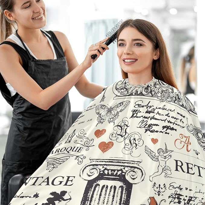 visesunny Professional Barber Cape Polyester Hair Cutting Salon Cape Apron Anti-Static Beard Bib Grooming Apron
