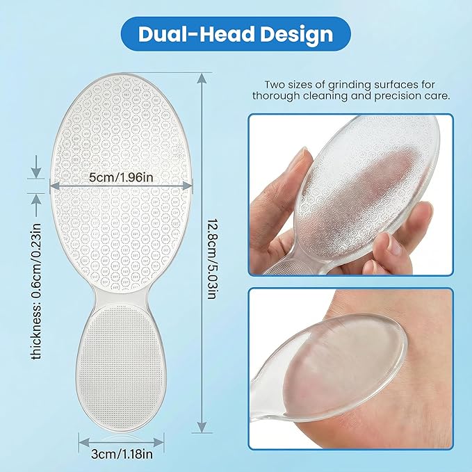 Glass Nano Foot File Callus Remover - Portable Foot Scrubber for Dead Skin & Cracking, Professional Pedicure Foot Care Tool with Nano-Level Grinding Points, Suitable for Wet & Dry Feet