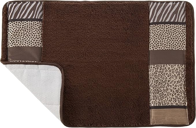 Zahari Home Safari Stripes Animal Bathroom Rug Classic Luxury Leopard Cheetah Zebra Bath Rug Contemporary Decor Beautiful Shower Mat Unique Design Stylish Bathroom Rug Bath Shower Tub Decor