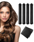 Heatless Curls Overnight with Satin Head Scarf, Velvet Hair Rollers for Blowout Look, No Heat Curling Rod for Long Thick Hair, Soft Sleep In Flexi Rods