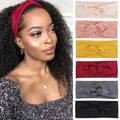Kachanaa 6 Pcs Non-Slip Headbands for Women,Boho Hair Bands Soft Cross Elastic Head Bands Hair Accessories,Wear for Yoga Working Out Travel or Running