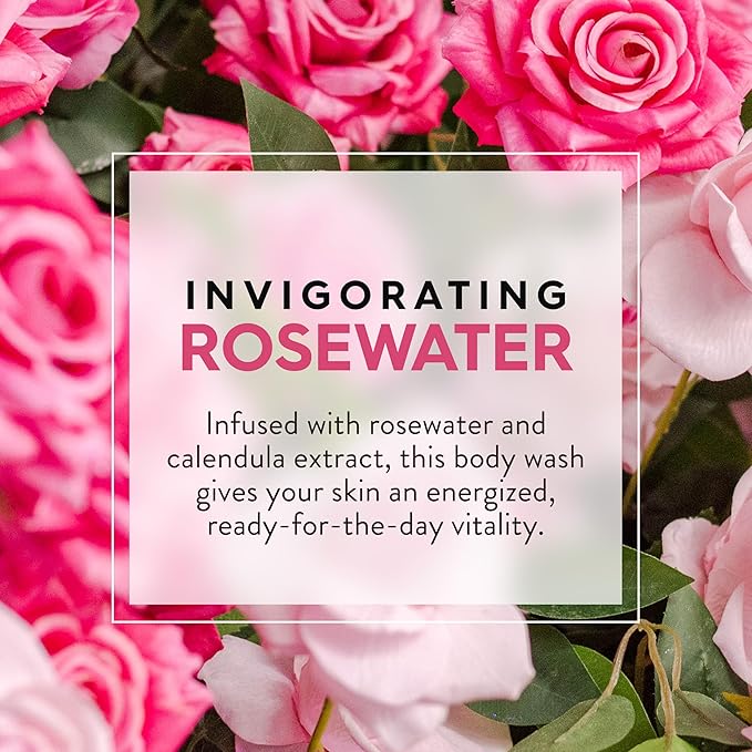 JASON Rosewater Invigorating Body Wash Women/Men, For a Gentle & Clean Feel, 30 Fluid Ounces