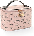 AmBealla Make up Bag Large Travel Cosmetic Bags Organizer with Brush Holder for Girl,Lightweight Cotton Toiletry Bag with Zipper for Women,Portable Makeup Case for Airplane/Home/Gym-Pink