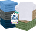 DAN RIVER 24 Pack Wash Cloths for Showering [12x12] - 100% Cotton Washcloths Premium Quality Flannel Face Cloths for Bathroom, Highly Absorbent and Soft Feel Wash Clothes, Assortment 5