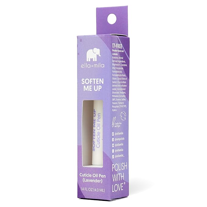 ella+mila Cuticle Oil Pen for Nails - Vitamin E Enriched Nail Oil Pen for Growth and Strength - Natural Moisturizer for Dry Cuticles - Vegan Hangnail Treatment - Travel Size (0.14 fl oz)