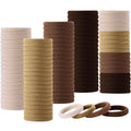 WillingTee Baby Hair Ties,300PCS Nylon Toddler Hair Ties for Girls, Kids Seamless Hair Bands, Girls Elastic Ponytail Holders,Brown