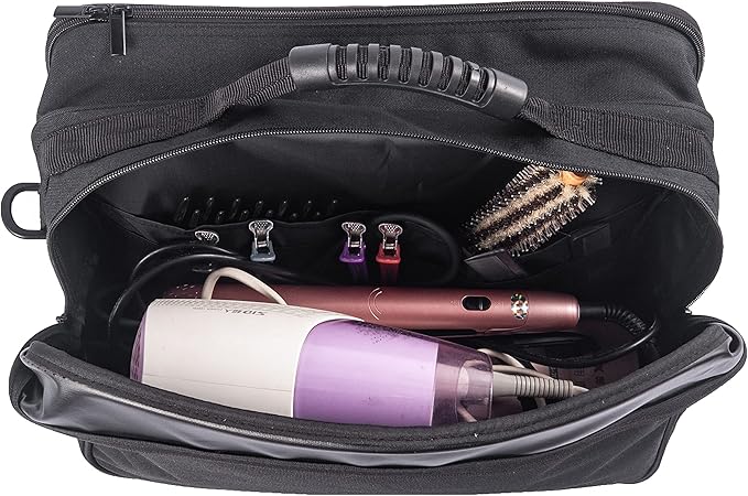 Pro Large Capacity Beauty Hairdressing Barber Tool Bag Polyester Hair Equipment Cosmetic Salon Shoulder Organizer Kit Grooming Hair Stylist Scissor Holder Storage Carrying Travel Case