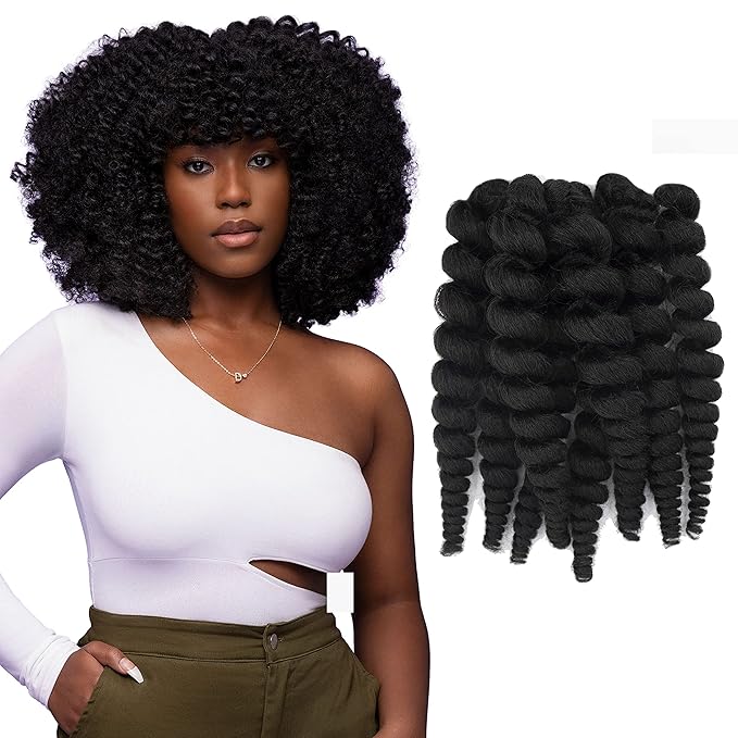 Darling Flexi Rod Curls 2X Crochet Hair Extensions, (1 pack of 2x per pack), Natural & Soft Texture, Fluffy Wand Curl, 14 Inch, #1B
