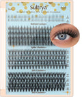 Eyelash Extensions Lash Clusters Natural Mixed Individual False Eyelashes Multi-types Bottom Lashes Spike 20D 30D Clusters with 10-16mm Multiple Lengths Wispy Look Light Volume for Self Use