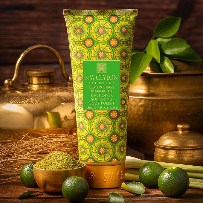 SPA CEYLON Lemongrass Mandarin In-Shower Softening Body Polish | Vegetarian | Paraben-Free | Gentle Body Scrub for Moisturizing and Gently Exfoliating |150g