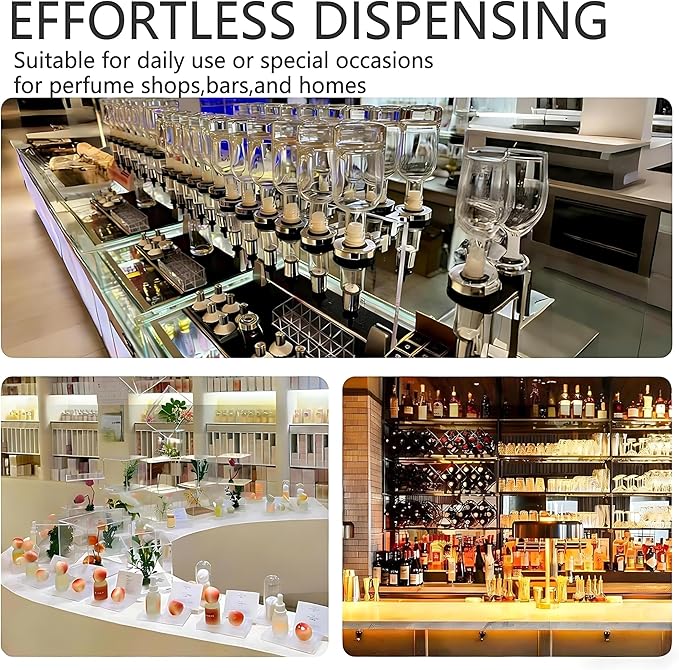 Liquid Filling Machine Transfer Tools, 12 Pump Heads,Testing Cups, 200ml Glass Perfume Bottles, Flow Adjustable, Suitable for Liquid Colognes/Perfume Samples