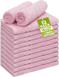 Utopia Towels Cotton Bleach Proof Salon Towel 16 by 27 inches, Bleach Safe Gym 100% Cotton Hand Towel, 12 Pack, Pink