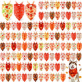 Chunful 100 Pieces Fall Dog Bandanas Bulk Autumn Pet Bandanas with Pumpkin Patterns Triangle Scarf Bib Kerchief Set for Small Large Dog Thanksgiving Costume Accessories (31.5 x 21.7 x 21.7)