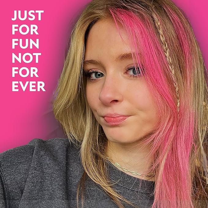 Fun In by Sun In Temporary Hair Color with Easy Brush Applicator for Kids, Teens & Adults - Washable One day color for Festivals, Events & Parties - All Hair Types