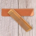 Onedor Wooden Comb, Personalized Custom Fine Tooth Combs for Men's Hair, Beard & Mustache, Anti-Static Sandalwood Comb, 100% Nature Handmade, Customized Gifts for Men - With Leather Case