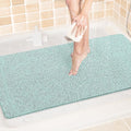 LuxStep Shower Mat Bathtub Mat,40x24 inch, Non-Slip Bath Mat with Drain, Quick Drying PVC Loofah Bathmat for Tub,Shower,Bathroom,Green