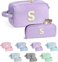 YOOLIFE Gifts for Teen Girls - Personalized Initial Makeup Bag, Birthday Gifts for Women Sister Friend Daughter Girls Kids