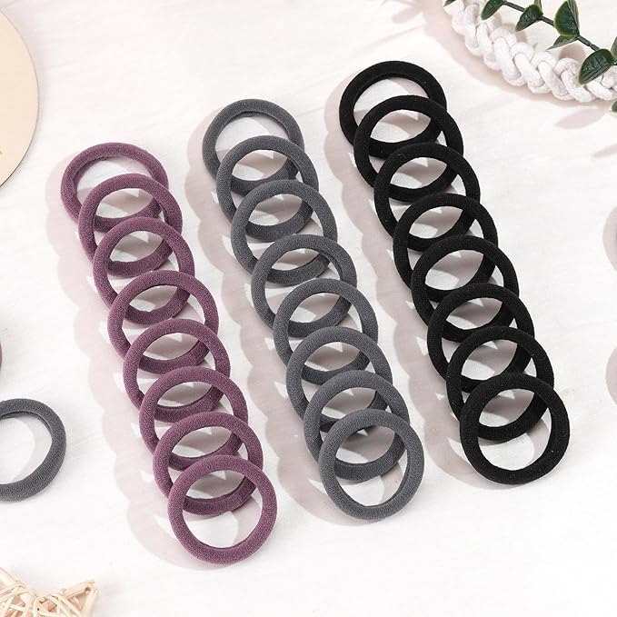 CÉLLOT 100PCS Hair Ties for Women, No Crease Elastic Hair Ties, 4cm Diameter Seamless Nylon Hair Bands, Normal Ponytail Holders, Cameo Tone