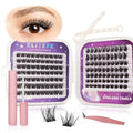 Lash Extension Kit DIY Lash Clusters Kit Eyelash Extensions Individual Lashes Extensions with (Lash Bond,Tweezers,280Pcs,Stunning+Trilogy,10-16)