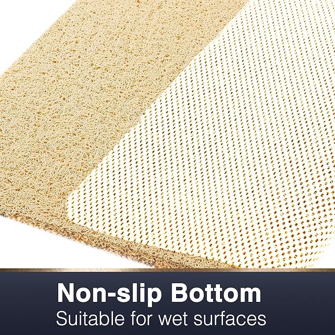 Asvin Soft Textured Bath, Shower, Tub Mat, 35x16 Inch, Phthalate Free, Non Slip Comfort Bathtub Mats with Drain, PVC Loofah Bathroom Mats for Wet Areas, Quick Drying