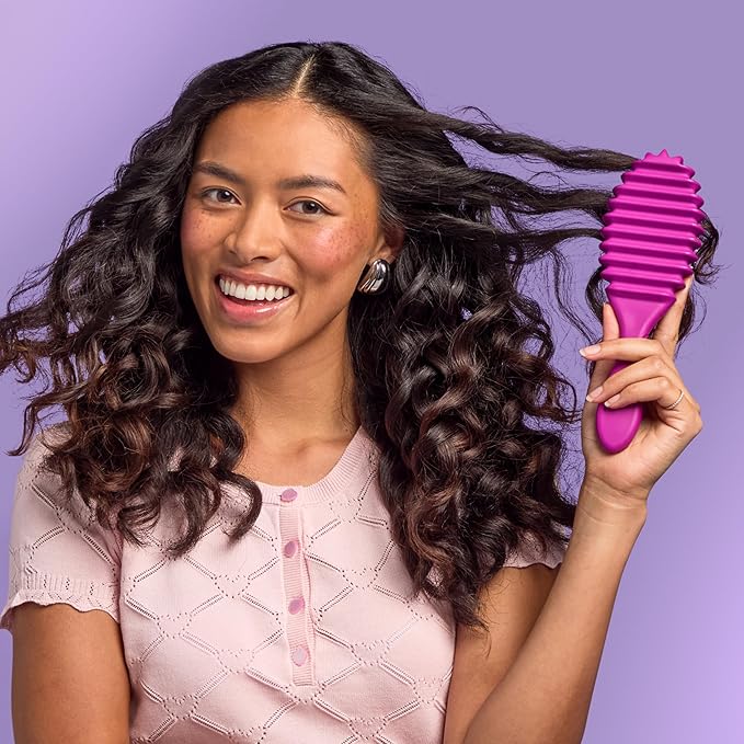 Wet Brush Curl Shaper Detangler Brush, Purple, Curl Defining for Curly, Wavy, and Coily Hair Types, IntelliFlex Bristles Detangle for Frizz-Free Shaping, Made for Women, Men & Kids