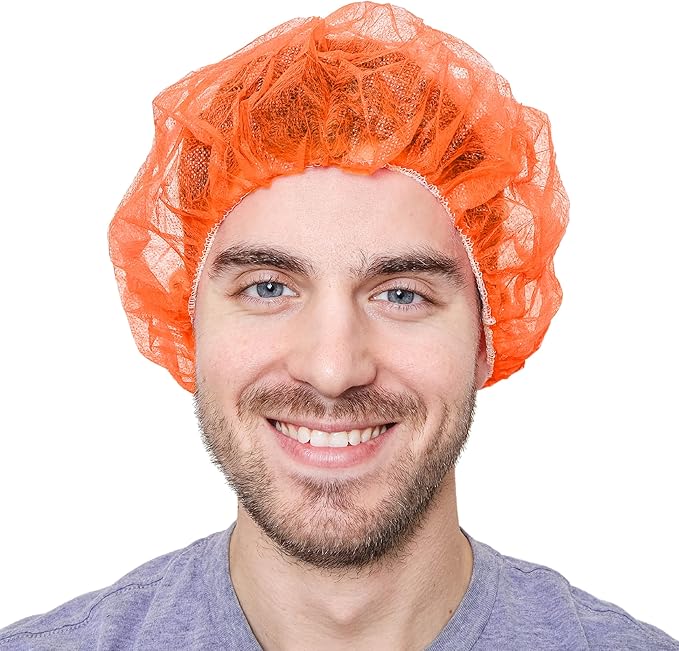 Unisex Polypropylene Bouffant Caps [100 | 1000 | BLACK | WHITE | BLUE | RED |ORANGE | GREEN | 21" | 24" | 28"]
