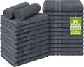 Utopia Towels Cotton Bleach Proof Salon Towel 16 by 27 inches, Bleach Safe Gym 100% Cotton Hand Towel, 24 Pack, Dark Grey