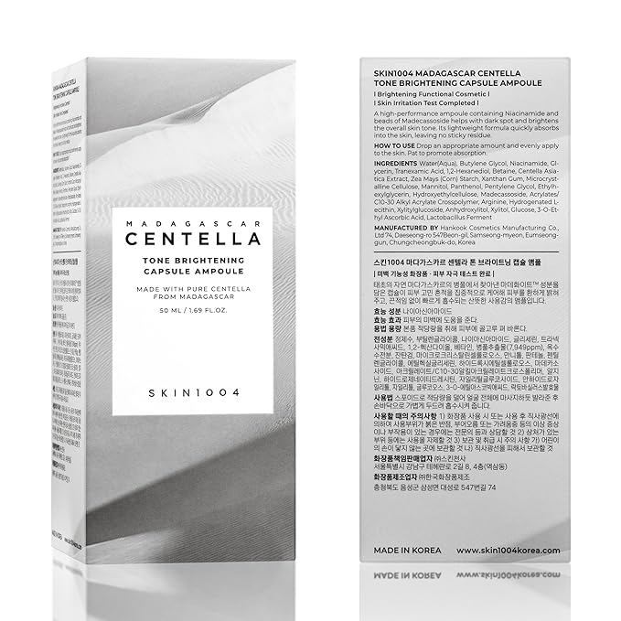 SKIN1004 Tone Balancing Capsule Ampoule, Niacinamide & Centella Serum for Face, Korean Hydrating Facial Serum to Help Balance Uneven Skin Tone with Tranexamic Acid, Korean Skincare, 1.69 fl oz / 50 ml