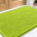 OLANLY Dog Door Mat for Muddy Paws 30x20, Absorbs Moisture and Dirt, Absorbent Non-Slip Washable Doormat, Quick Dry Chenille Mud Mat, Entry Indoor Entryway Carpet for Inside Floor, Bright Green