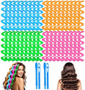 42 Pieces Heatless Waves Hair Curler, No Heat Damage Wavy Hair Curlers with 2 Sets of Styling Hooks, Heatless Curls for Women Girls Long Medium Hair (4 Colors,45cm/ 17.7")