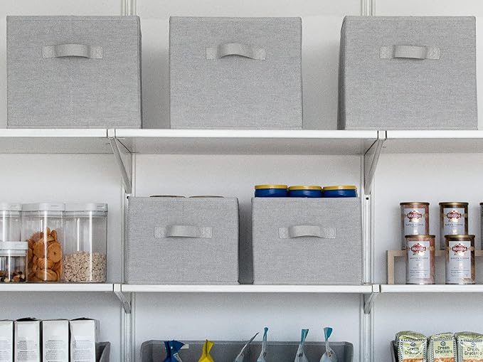 StorageWorks Fabric Storage Bins for Shelves, Closet Organization and Storage Baskets, Foldable Storage Bins Clothes Organizer, Light Grey, 3-Pack, Extra Large