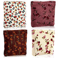 Abbylike 4 Pcs Small Makeup Bag Corduroy Cosmetic Pouch with Zipper Portable Little Bags for Purse Mini Pouch Cute Makeup Purse for Coin Essentials Items Women(Elegant)