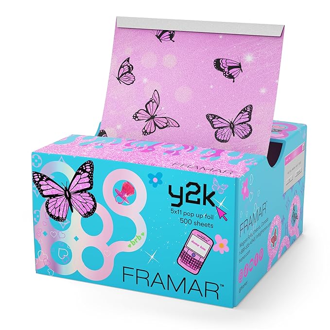 FRAMAR Y2K Hair Foil – Hair Foils For Highlighting, Pop Up Foil For Hair Highlighting, Salon Foils For Hair Highlighting Kit, Salon Foils For Hair Stylist – 500