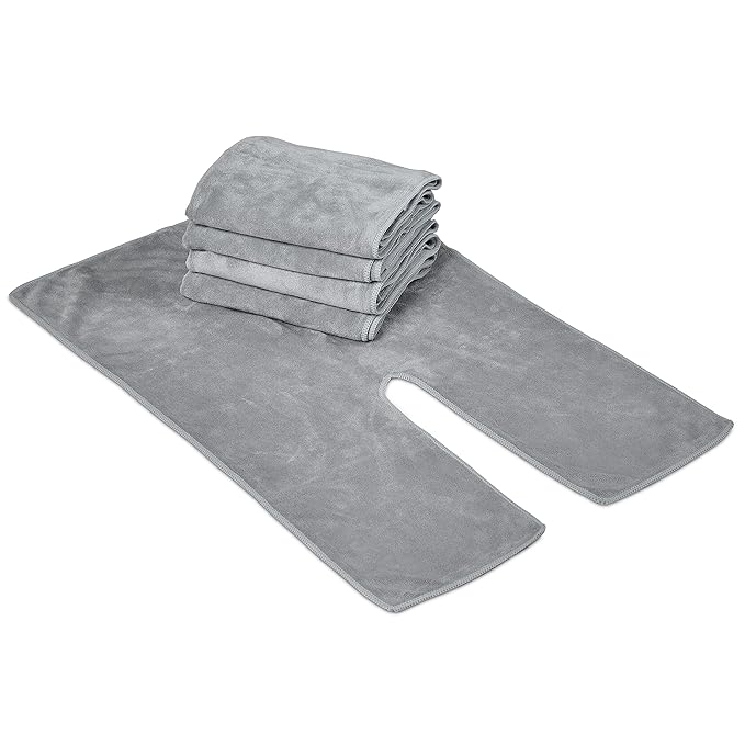Facial Towels Professional Split Design Microfiber for Spa Steam Esthetician Supplies Salon and Barber Tools (Grey)