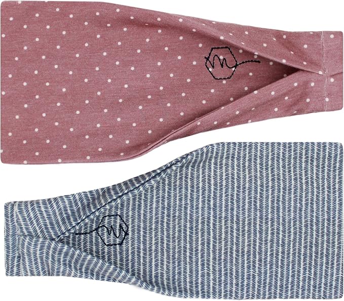 Maven Thread 4" Wide Workout Headbands for Women (2 Pack) – Non-Slip Sweatbands for Gym, Running & Yoga