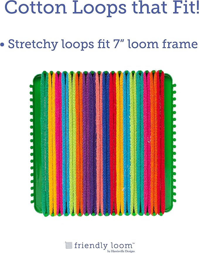 Friendly Loom | 7” Traditional-Sized Multicolor Potholder Weaving Loops | Craft 2 Cotton Potholders
