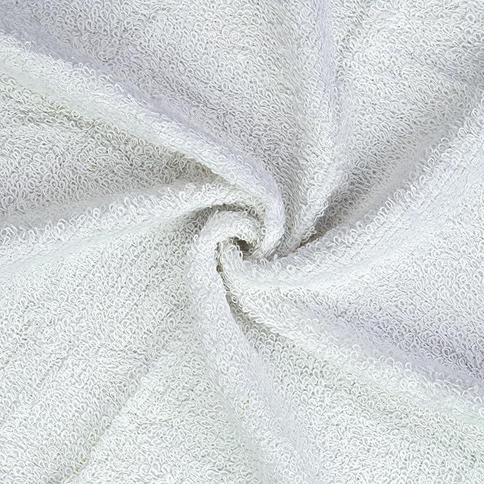 DecorRack 10 Pack 100% Cotton Wash Cloth, Luxurious Soft, 12 x 12 inch Ultra Absorbent, Machine Washable Premium Quality Washcloths, White (10 Pack)