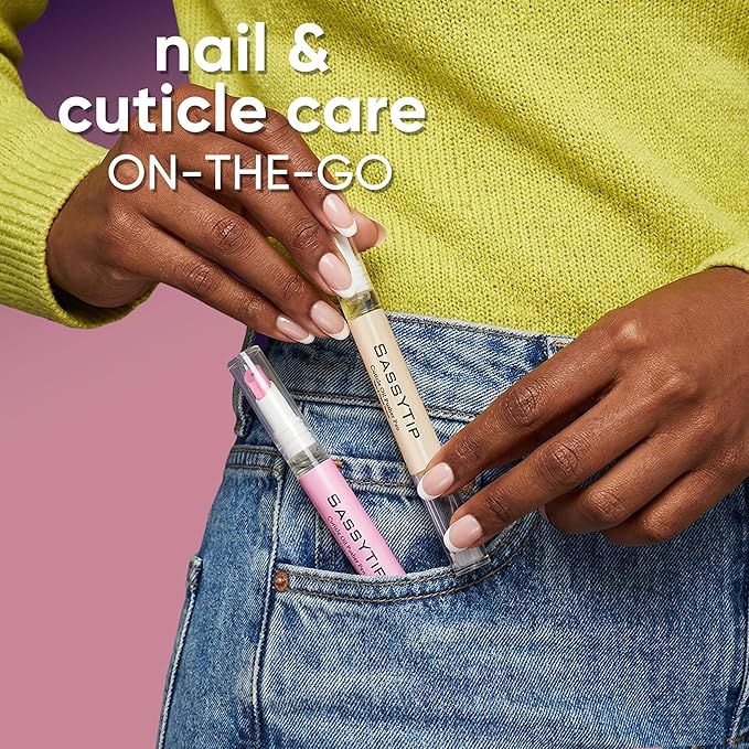 Ceramic Cuticle Pusher & Oil Pen, 2ml Grape Scented Nail Care Pen, Gentle Cuticle Remover for Dry & Damaged Nails, Moisturize Strengthen Brighten (Grape3.0)