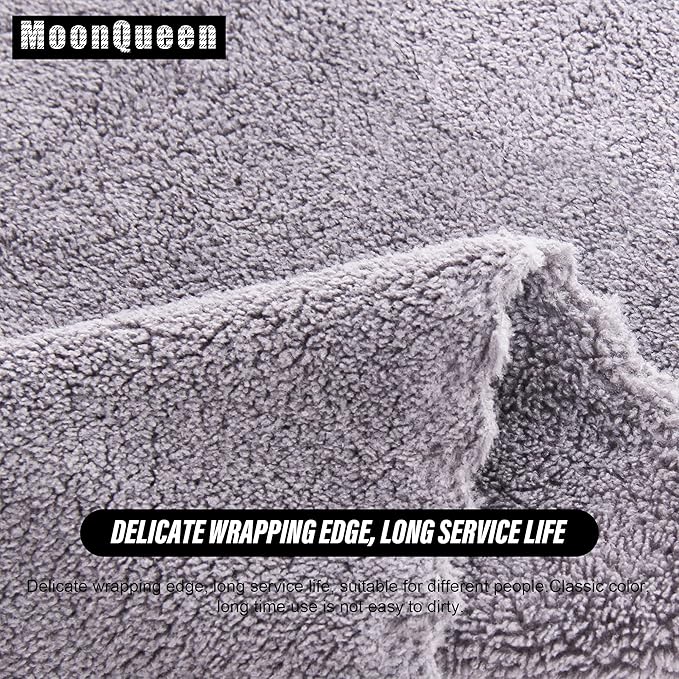 MOONQUEEN Ultra Soft Premium Washcloths Set - 12 x 12 inches - 24 Pack - Quick Drying - Highly Absorbent Coral Velvet Bathroom Wash Clothes - Use as Bath, Spa, Facial, Fingertip Towel (Light Grey)