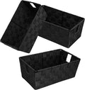 Woven Black Storage Baskets Shelf Tote Boxes Container, Durable Storage Organizer Bins with Built-in Handles for Bedroom, Office, Closet, Kids Room, Nursery, 3-Pack,11.4”x 6.5”x 4.5”