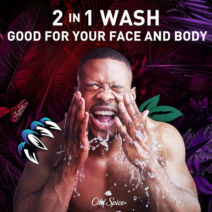 Old Spice Cleansing Body Wash for Men, 3X Defense, 24/7 Shower Fresh with Lasting Scent, 2-in-1 Body & Face Wash, NightPanther with Rich Warm Scent, 33.4 oz