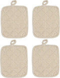 American Linen Pot Holders, Hot Pads, Table Pads for Kitchen and Dining Table, Non Slip Heat Resistant Hot Pot Holder (Beige, 4 Pack)
