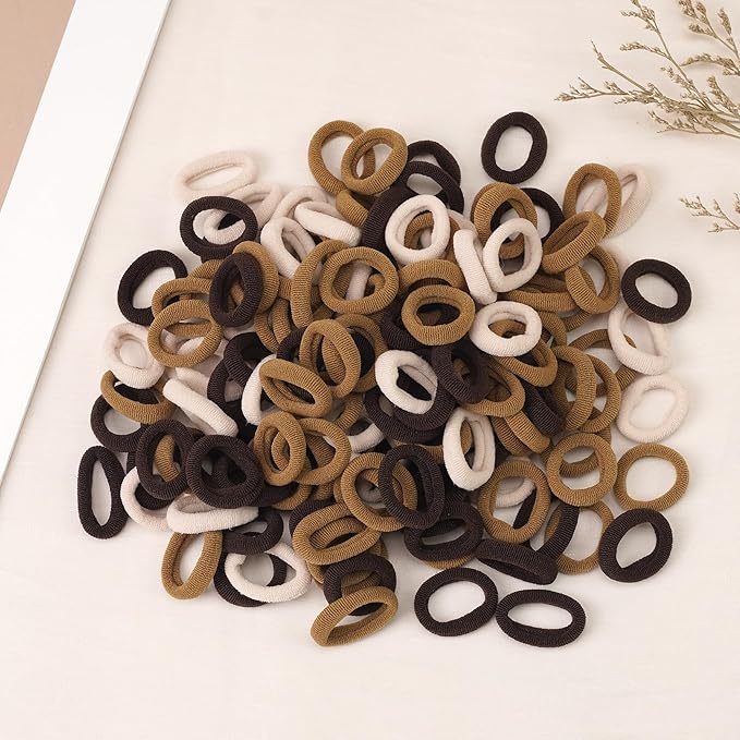 CÉLLOT Mini Hair Ties for Girls Toddlers and Infants, 300PCS Tiny No Damage Ponytail Holders and Seamless Hair Elastics Bands - Diameter 0.8 Inch