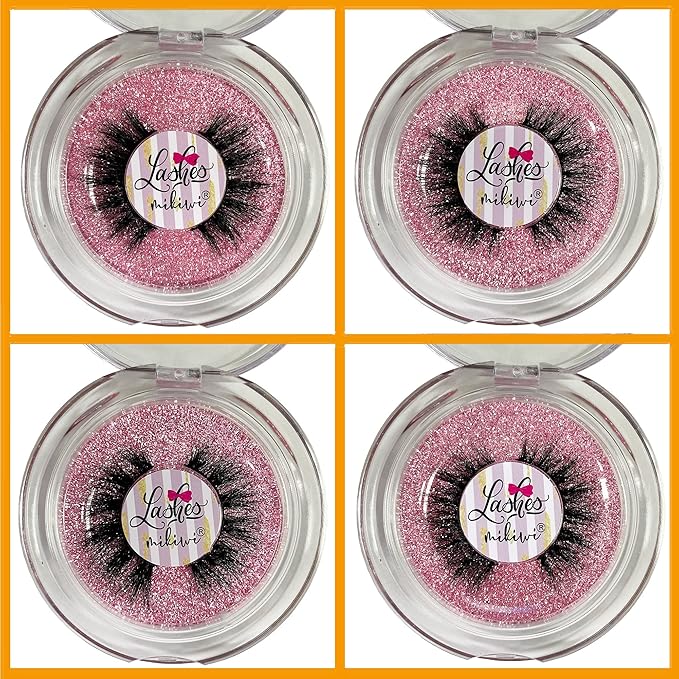Mink Lashes Natural Look Mikiwi Eyelashes, 14-18mm 5D Mink Eyelashes, Natural Lashes Strip