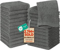 Utopia Towels 24 Pack Cotton Washcloths Set, 100% Ring Spun Cotton, Premium Quality Flannel Face Cloths, Highly Absorbent and Soft Feel Fingertip Towels, Grey