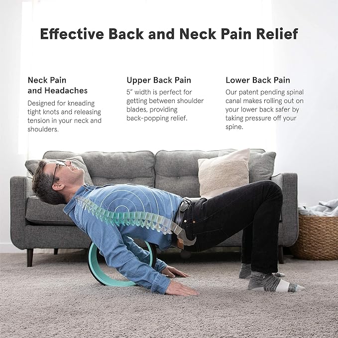Chirp Wheel Foam Roller - Targeted Back & Neck Pain Relief, Muscle Massage, Trigger Point Therapy, High-Density Foam Tool for Physical Therapy, Stretching & Exercise, 500lbs Capacity, 12-Inch Mint