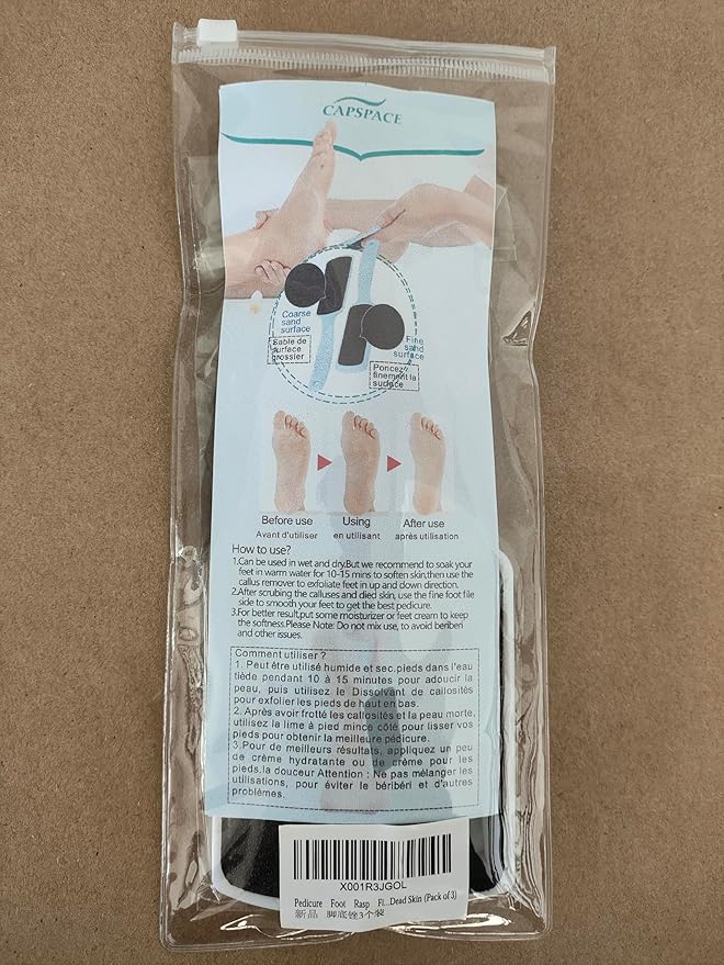 Foot File for Dead Skin - 3 Pack Professional Pedicure Tools Callus Remover for Feet, Dual-Sided Feet Scrubber Foot Care Products to Remove Callous Dead and Hard Skin for Both Wet and Dry Feet