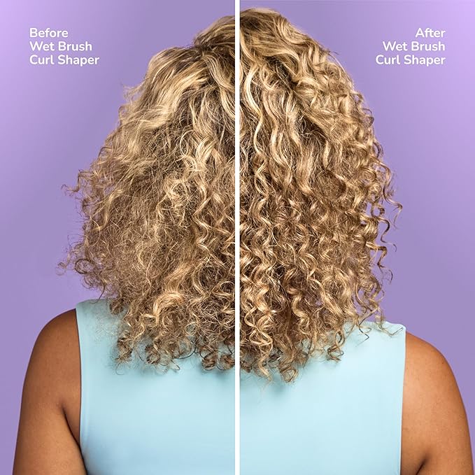 Wet Brush Curl Shaper Detangler Brush, Pink, Curl Defining for Curly and Coily Hair Types, IntelliFlex Bristles Detangle for Frizz-Free Shaping, Made for Women, Men & Kids