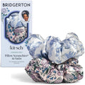Bridgerton x Kitsch Satin Scrunchies for Women, No Snag, No Tugging, Soft & Comfortable Scrunchies for Girls, Perfect for Day or Night | Ideal Gifts for Women - Toile De Blue, 2pcs