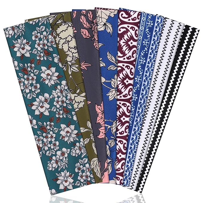 8 Pack Headbands for Women Non Slip - Stylish Sports Hair Bands for Women's Hair - Soft Cotton Cloth Stretchy Headbands for Women for Yoga, Outdoor Exercise Running